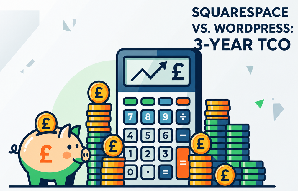 squarespace vs wordpress 3-year TCO - (squarespace vs wordpress)