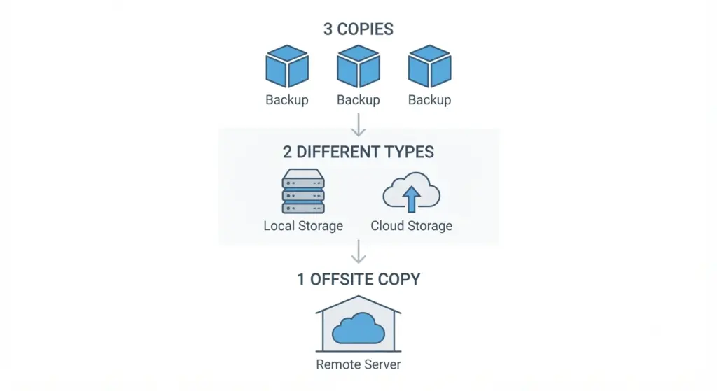 3 2 1 backup rule - how do i backup wordpress site