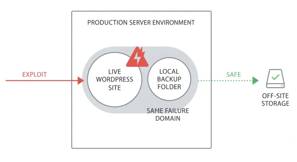 backup your wordpress blast radius problem