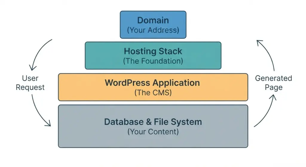 self hosted wordpress website  core architecture stack