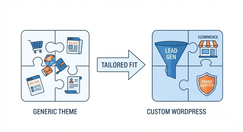 custom wordpress website design​ core concept