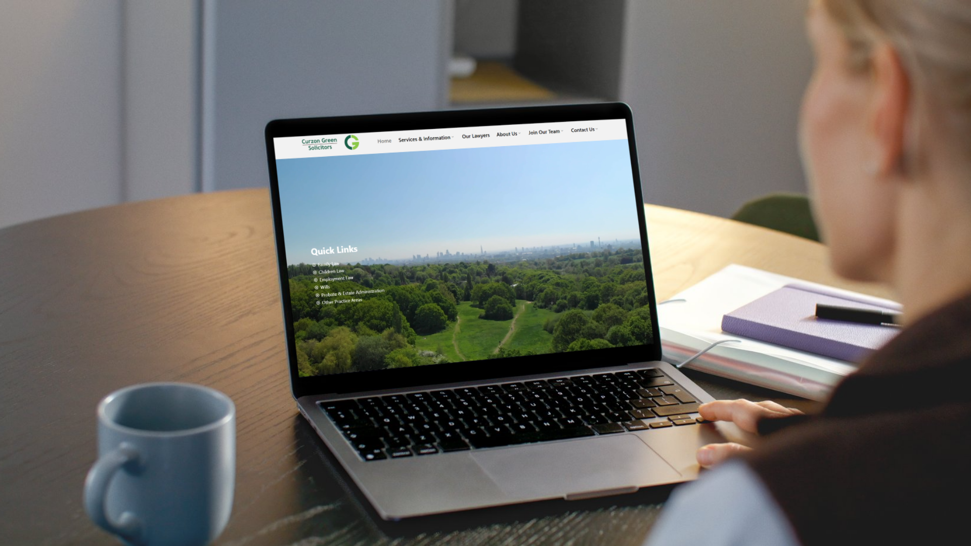 Curzon Green homepage for UK legal services in London