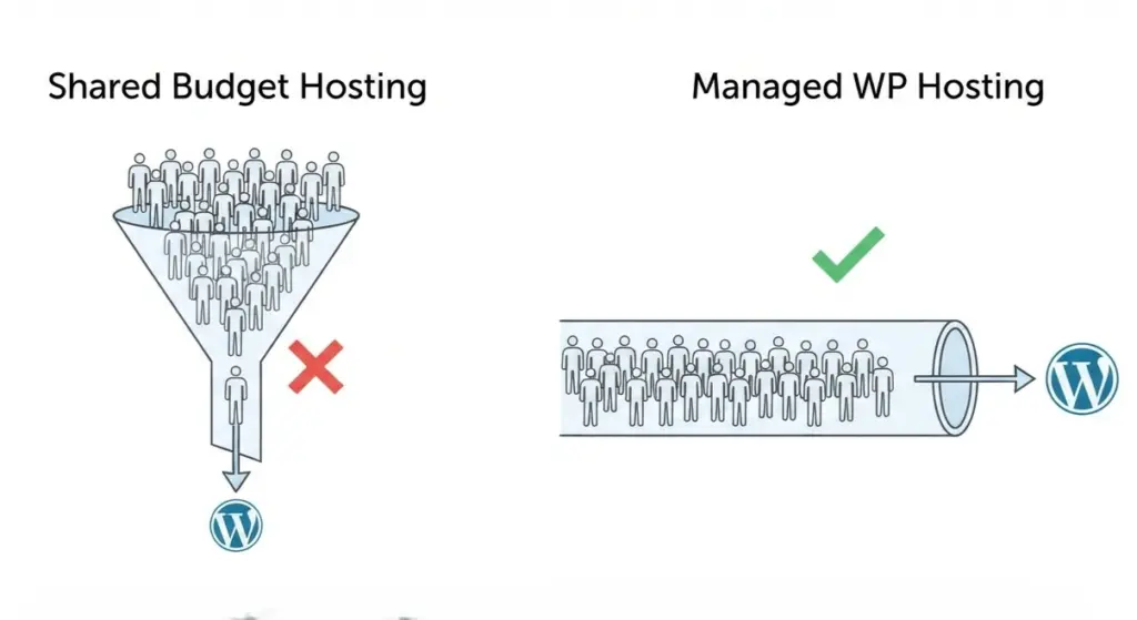 how to speed up wordpress site  - hosting bottleneck