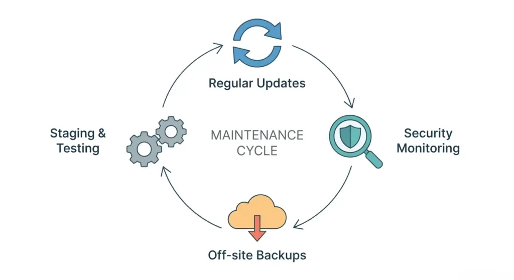 self hosted wordpress website  maintenance and security cycle