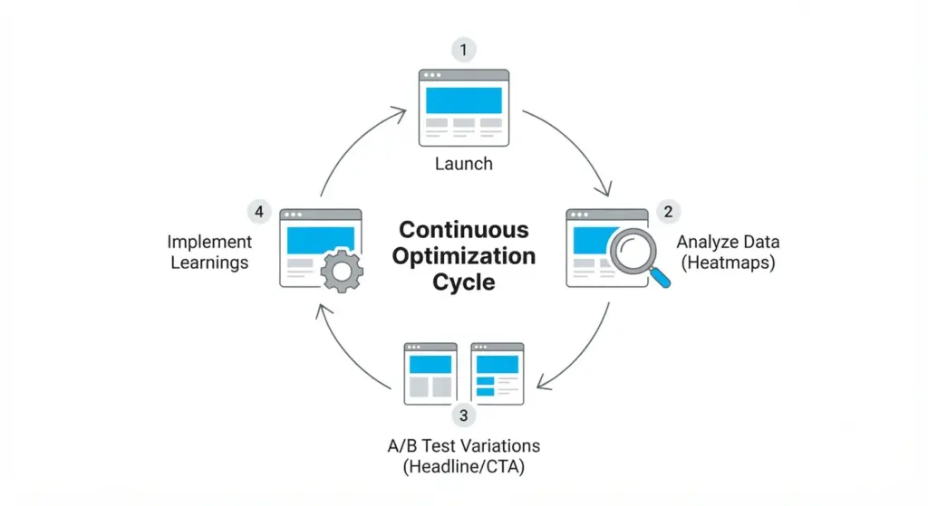 optimization cycle - best landing page examples