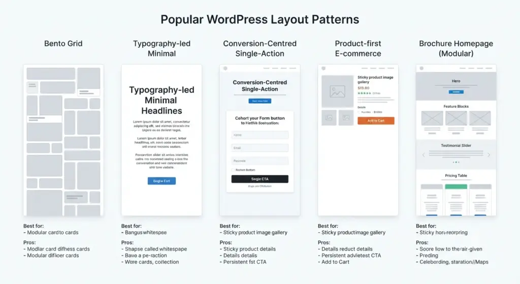 popular wordpress layout patterns - best wordpress layout