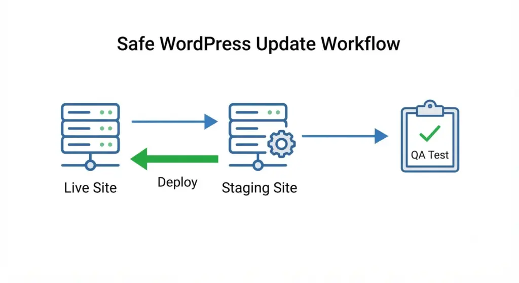 safe update workflow - latest wordpress version