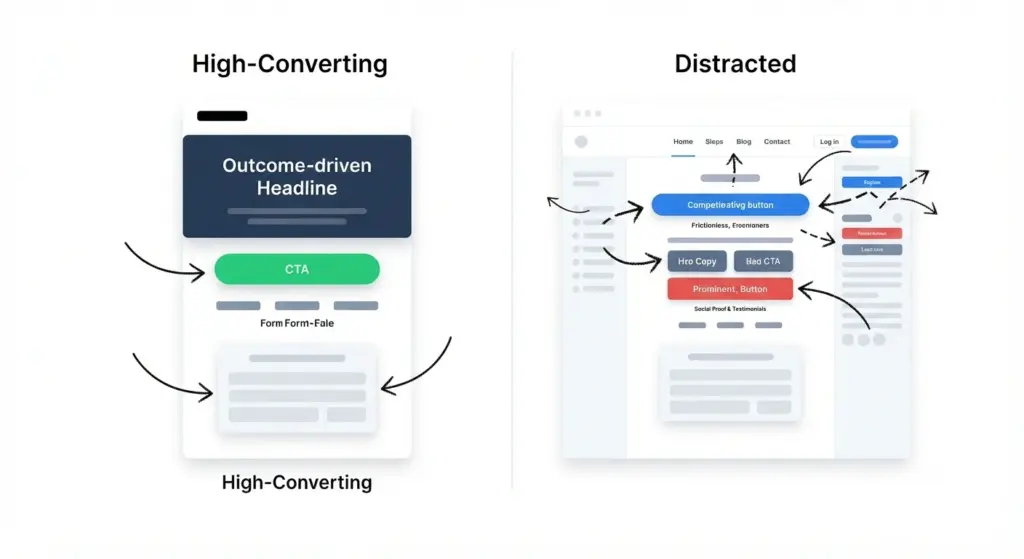 single conversion goal - best landing page examples