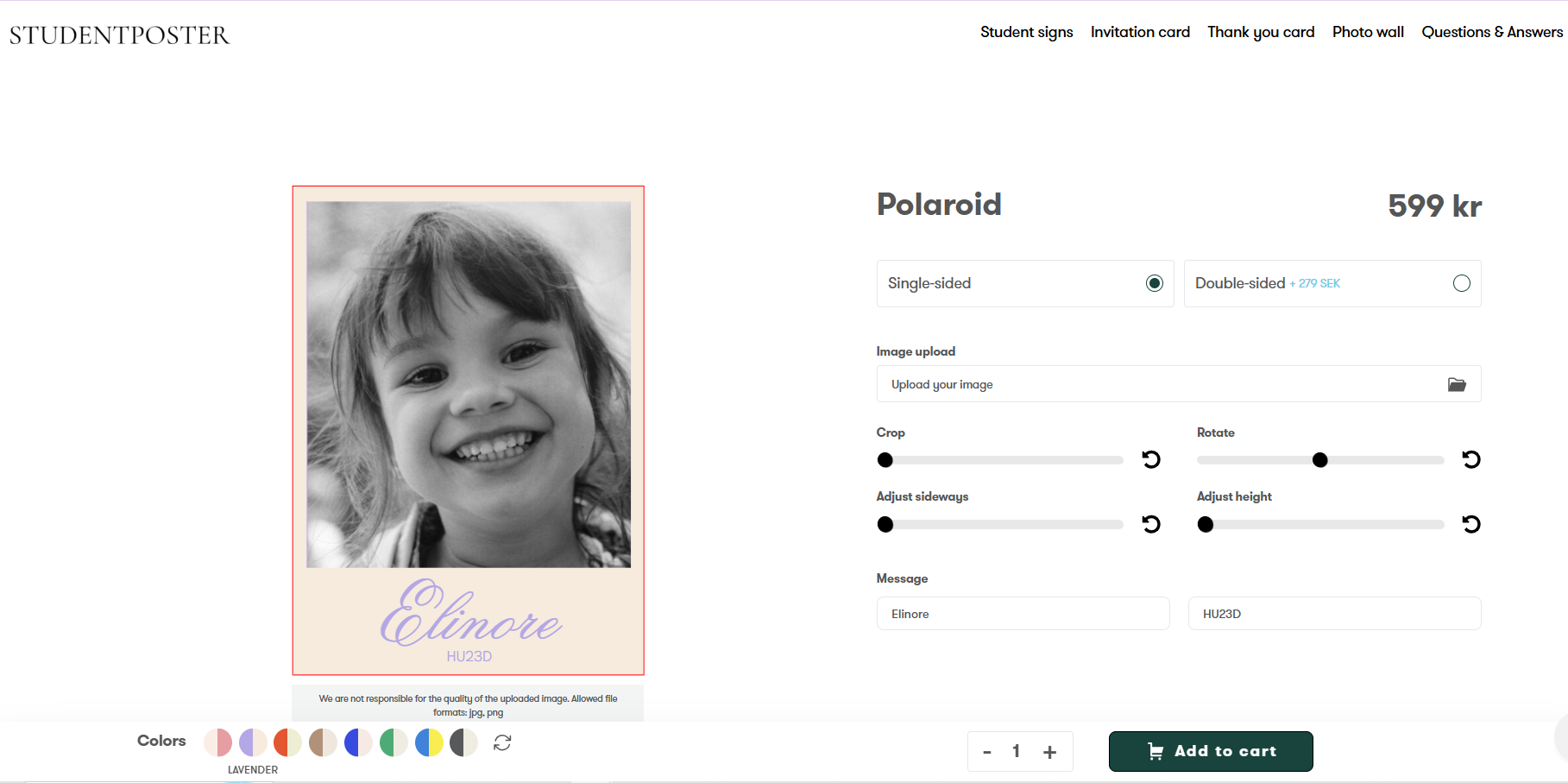Student Poster Customization System